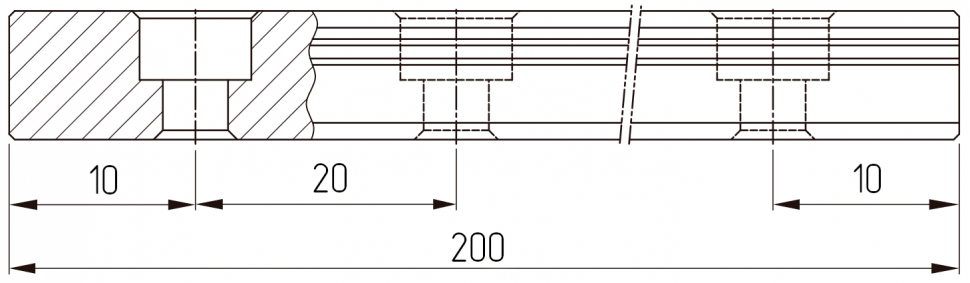 Рельс HIWIN MGNR9RHM 200 мм + блок MGN9HZ0HM
